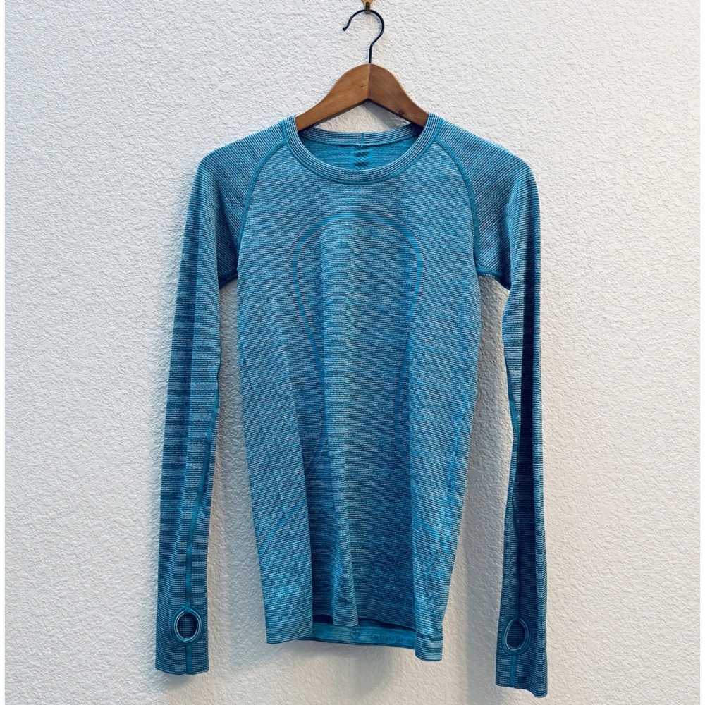Lululemon Sz 6 Swiftly tech long sleeves blue teal $78